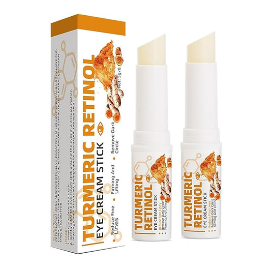 2 PCS Turmeric Retinol Eye Stick,Eye Balm Stick Hydrating for Dark Circle,Wrinkles,Visible Results in 3-4 Weeks,Anti Aging Under Eye For Puffiness and Bags Reduces Fine Lines