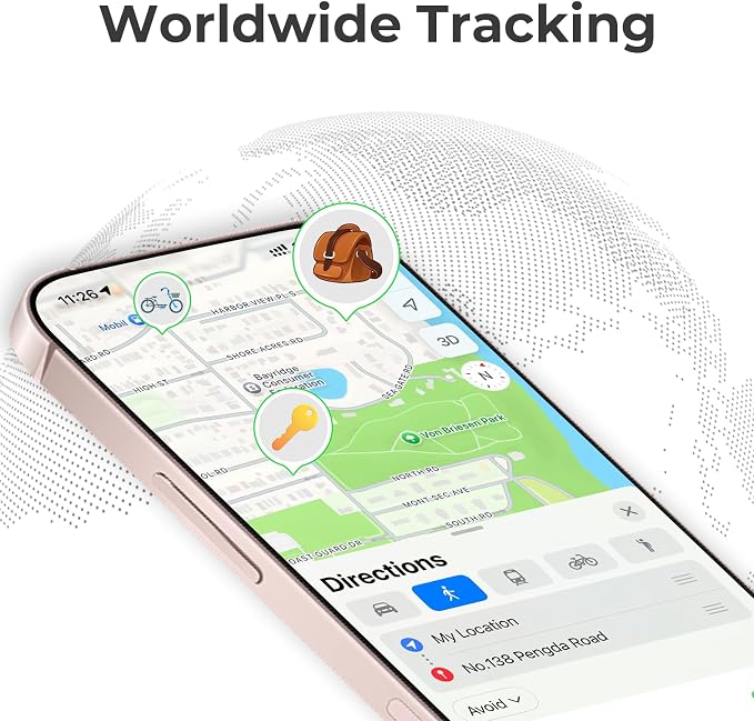 Tracker Tags-4 Pack(iOS Only), ltem Finder Smart Tag Set Black | IP67 Waterproof, Loud Beep, Replaceable Battery, Smart Tag for Keys, Bags, Luggage, Pets, Wallet, Compatible with Find My APP