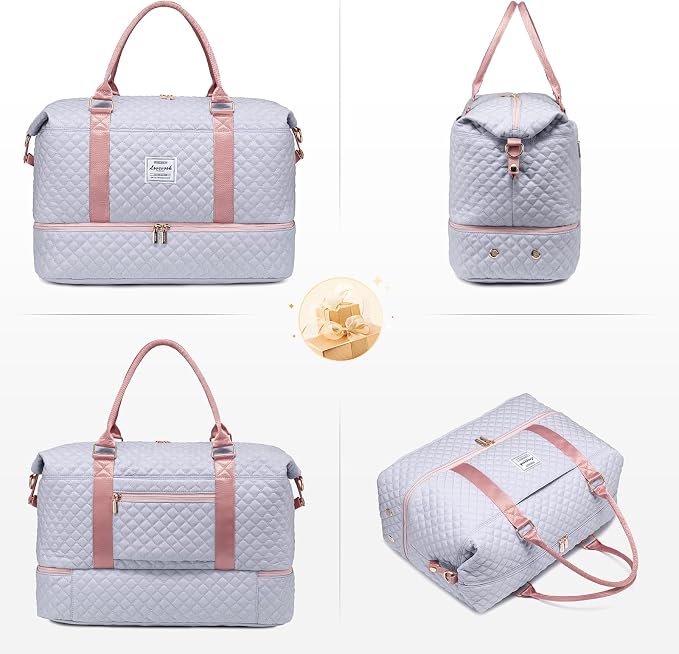 LOVEVOOK Travel Duffle Bag,Weekender Bags for Women with Shoe Compartment，Carry on Overnight Bag with Toiletry Bag,Gym Duffel Bag with Wet Pocket, Hospital Bags for Labor and Delivery