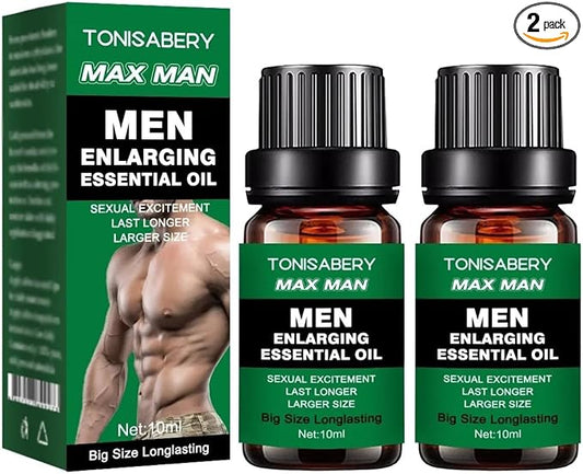 Max Man Essential Oil – Male Enhancement Massage (10ml) (Green) (2) Men's Re-Vitalize Enlargement Cream