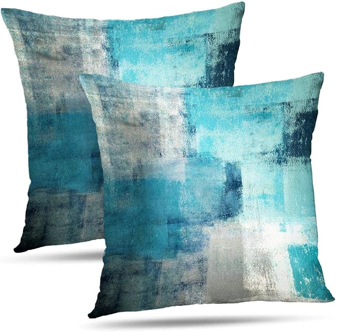 Throw Pillow Covers for Couch, 20x20 Inch, 2 Pack, Turquoise | Decorative Throw Pillow Covers Cushion Covers for Couch Bedroom Sofa Living Room