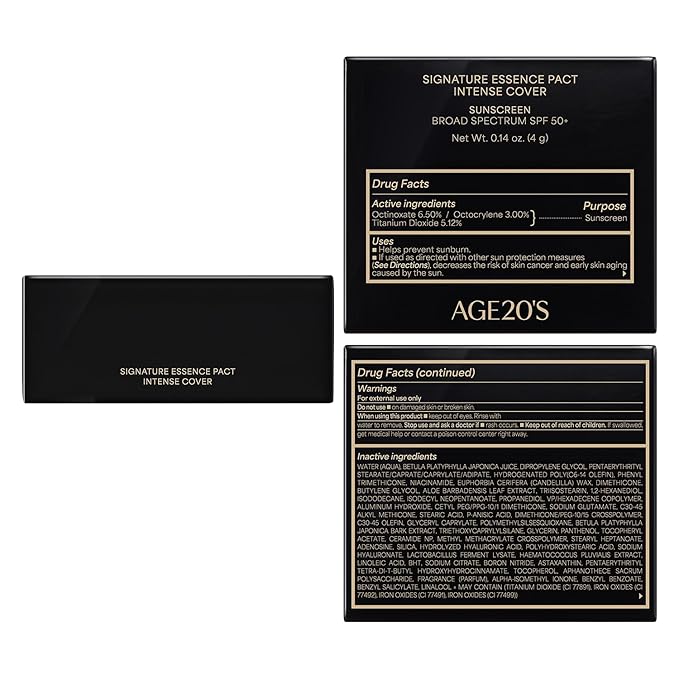 [MINI SIZE] AGE20'S Signature Essence Pact | 15C | Vegan Korean Cushion Foundation | Pack of 1 | Cream Foundation, Dewy & Glow Finish, Natural Coverage, SPF 50+ | 0.14 oz
