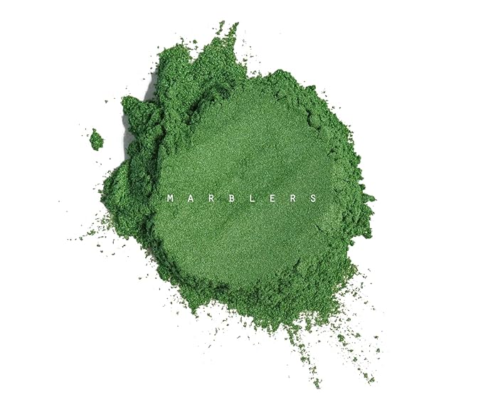 MARBLERS Fine Synthetic Mica Powder [Wizard Green] 0.11oz (3g) | Highly Pigmented | Non-Toxic, Vegan, Cruelty-Free | Lip Gloss, Lipstick, Bath Bomb, Nail Polish, Nail Art | Party, Body, Face Makeup
