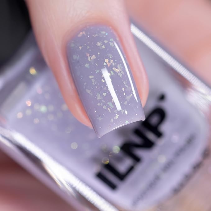 ILNP Pitter Patter - Cloudy Periwinkle Flakie Shimmer Nail Polish