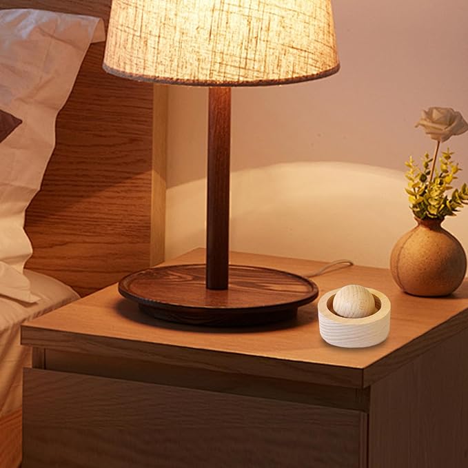 Wooden Essential Oil Diffuser - Round Ball Aromatherapy Diffuser Made from Natural Walnut and Beech Wood for Home, Office, Car, Yoga | Long-Lasting Scent, Eco-Friendly, (Beechwood)