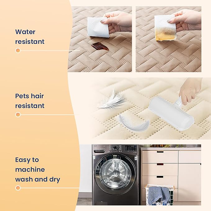 gogobunny 100% Double Sided Waterproof Dog Blanket Soft Pet Bed Cover Reversible Protect Furniture Couch Sofa Car for Puppy Cat Kids (Dark Beige/Light Beige, 68x82 Inch (Pack of 1))