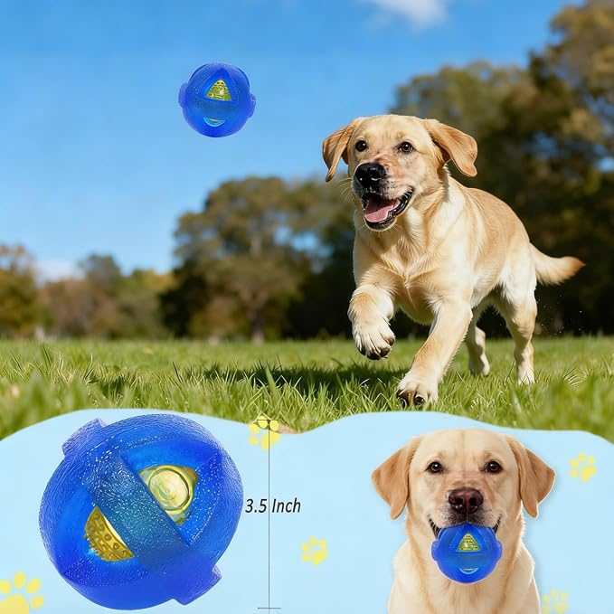 Indestructible Dog Balls 3.5 Inch Tough Chew Toys for Aggressive Chewers
