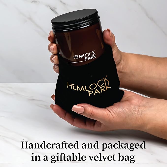 Hemlock Park Sea Salt Orchid Apothecary Scented Candle | Crackling Wood Wick, Botanical Fragrance & Coconut Apricot Wax | Up to 60 Hour Burn Time | 8 oz | Made in USA