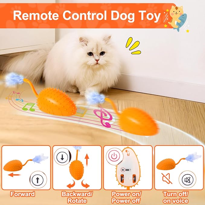 Silicone Interactive Dog Toys, Mouse Moving Dog Toy with Automatic Sensor