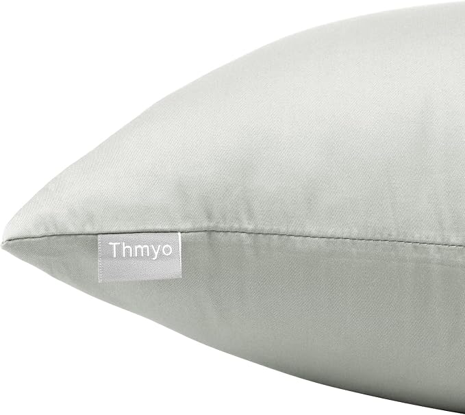 Thmyo 4-Pack 100% Cotton Comfortable Solid Decorative Throw Pillow Case Square Cushion Cover Pillowcase Sublimation Blank Pillow Covers DIY Throw Pillowcase for Sofa(18x18inch/45x45cm,Grey)