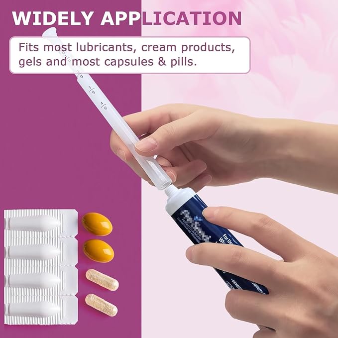 Disposable Vaginal Applicators – Updated with Dosage Markings, Individually Wrapped for Hygiene, Fits Most Lubricants, Creams & Gels, Feminine Care Essentials (100 Pack)