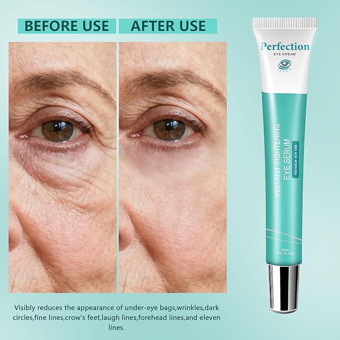 Instant Eye Tightener Cream - Eye Care, Under Eye Lift Serum, Bags and Dark Circles, Reduces Fine Lines & Crow's Feet Instantly, Puffiness, Smooths Wrinkles & Fine Lines in Minutes,15 ML