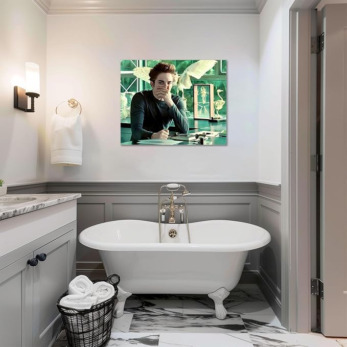 Funny Bathroom Canvas Wall Art, Toilet Paper Humor Poster, 20x24 Inch | Hilarious bathroom comedy decor and modern toilet artwork, gag gift for home, guest bath or office, Humor Style-04