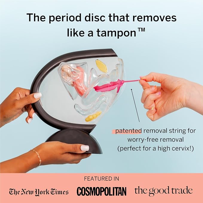 Pixie Cup - 100% Medical-Grade Silicone - Softest Reusable Period Disc - Inserts and Removes Like a Tampon - Capacity of 5 and 7 Tampons (Disc + Applicator Bundle)