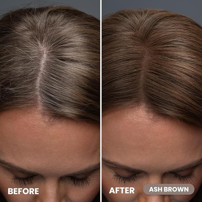 Prime Prometics Instant Coverage Hairline Powder for Mature Women – Covers Grays, Roots & Thinning Areas – Water & Sweat-Resistant – Natural, Fuller-Looking Hairline (Ash Brown)