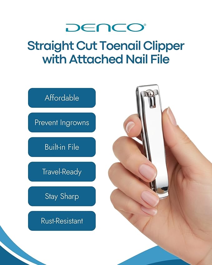 Denco Straight Cut Toenail Clipper,Silver,1 Count (Pack of 1),3559N