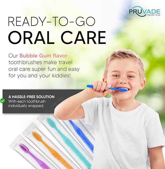 Pruvade 100 Pack Disposable Toothbrushes with Toothpaste Built in | Premium Quality Prepasted Toothbrushes Individually Wrapped - Waterless Toothbrush Soft Bristles for Work, Camping, Travel, Hotel