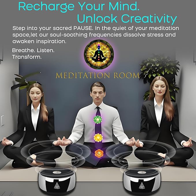 Sound Frequency Instruments, Meditation Tone TWS Machine- Solfeggio Bath Device for Yoga, Mindfulness, Singing Therapy System of Chakra Relaxation and Stress 5 Tones, 3 Timer Modes