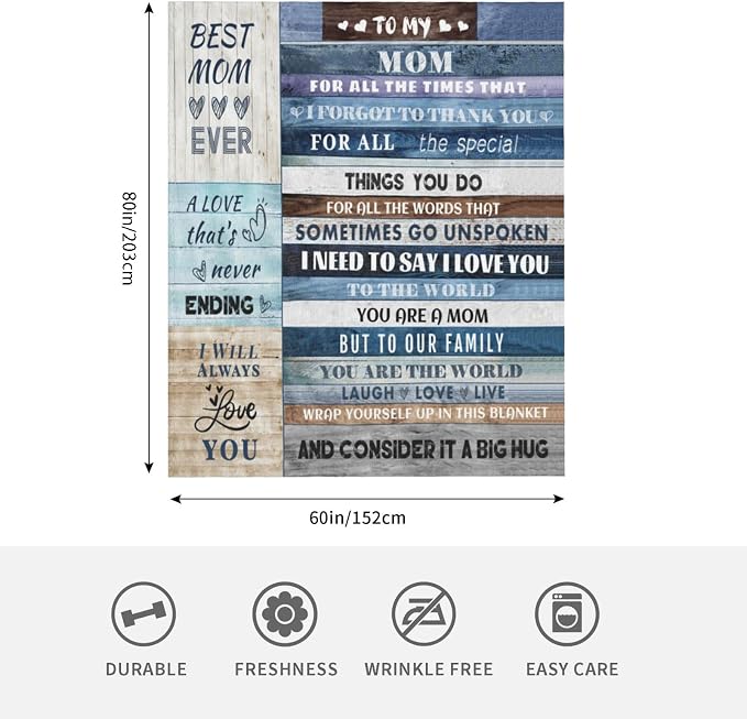 Soft Flannel Throw Blanket for Mom - Bed Blanket Gift (60x80) for Anniversary, Birthday, Mother's Day, Christmas, Valentine's Day
