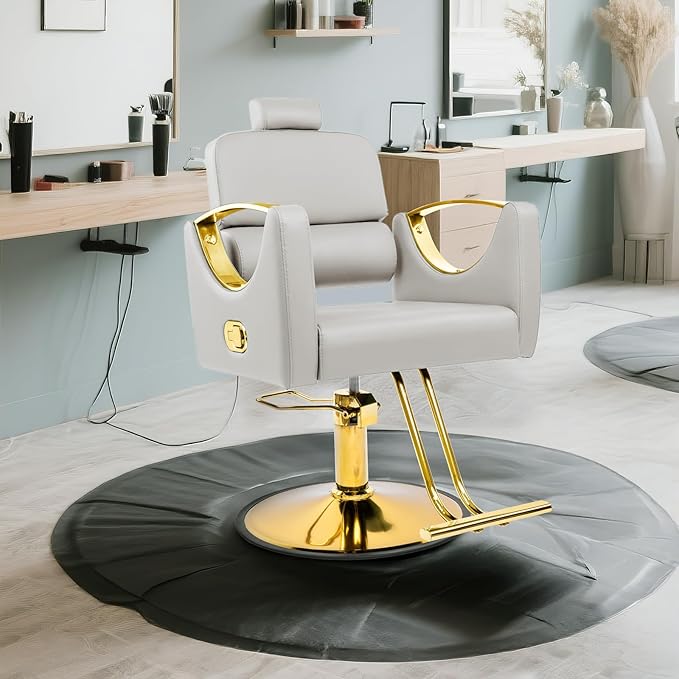 Salon Chairs for Hair Stylist Reclining Barber Chair for Barbershop 360 Swivel Hair Styling Chair with Heavy Duty Hydraulic Pump