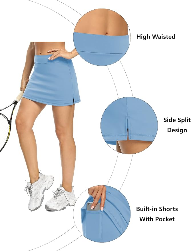 LouKeith Tennis Skirts for Women Golf Athletic Activewear Skorts Mini Summer Workout Running Shorts with Pockets
