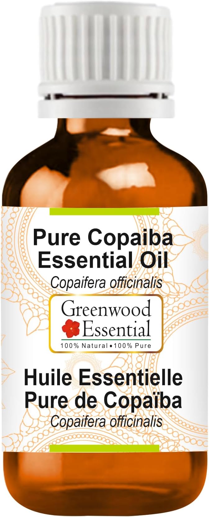 Greenwood Essential Pure Copaiba Essential Oil (Copaifera officinalis) Steam Distilled 10ml (0.33 oz)
