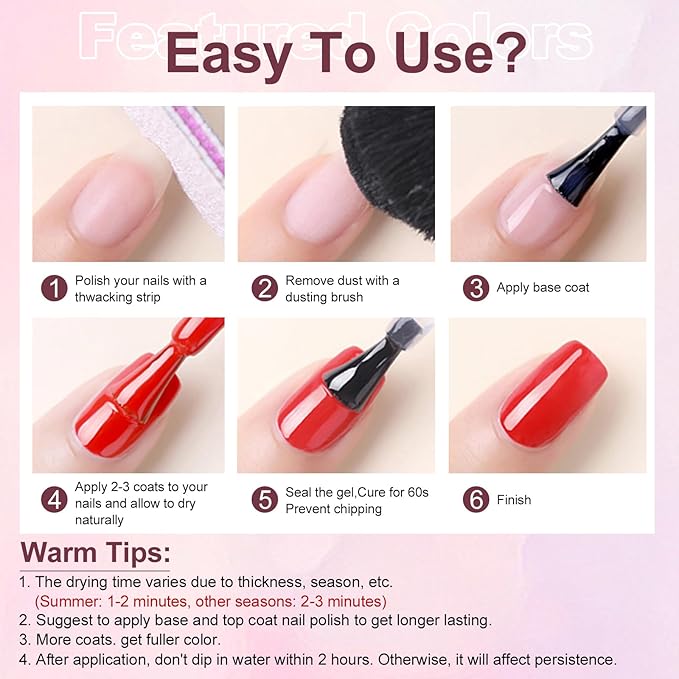 Major Dijit Quick Air Dry Nail Polish Glitter Rosy Brown Regular Nail Polish Non UV Gel Hema 0.34 fl oz.