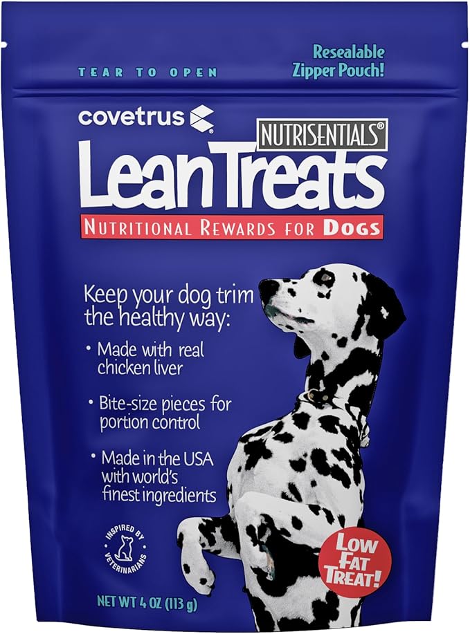 Covetrus Nutrisential Lean Treats for Dogs - Small, Medium & Large Dogs (K9) - Nutritional Low Fat, Bite-Size - Soft Chicken Flavor - 20 Pack - 4oz