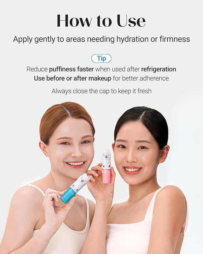 THESAEM Iceland Eye Stick Bundle - 2 Pack (Collagen + Peptide) 0.38 oz Each - Anti-Wrinkle Cooling Balm for Dark Circles & Puffiness - Under Eye Treatment with 6-Type Collagen & 5-Peptide Complex