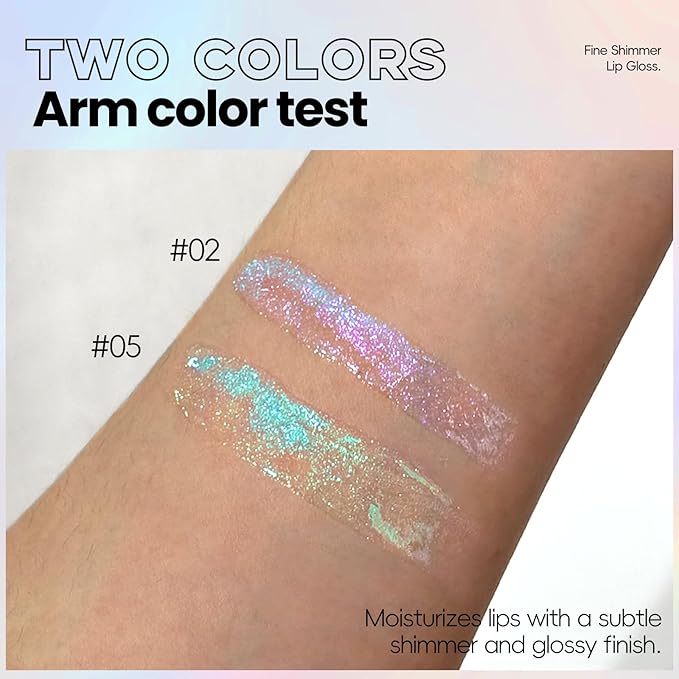 Blue Green Glitter Lip Gloss Liquid Lipstick, Moisturizing Holographic Multichrome Shimmer Tinted Lips Stain Oil Diamond Metallic Lip Gloss, Long Lasting High-Shine Glimmer Lips Makeup05