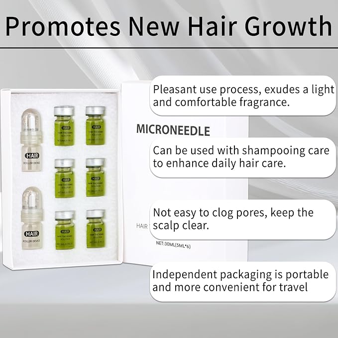 Hair Growth Serum with Biotin & Ginseng - Hair Loss Treatment for Men & Women, Scalp Care Solution for Thinning Hair, Plant-Based Formula for Fuller Looking Hair