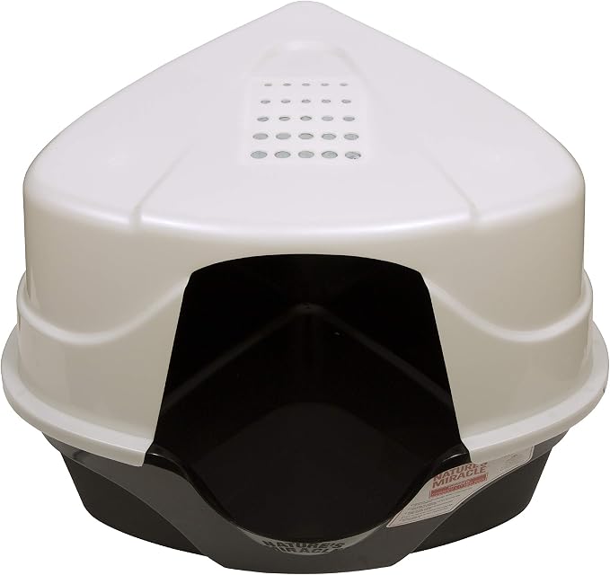 Nature's Miracle Advanced Hooded Corner Cat Litter Box, Set of 6 | Extra-Large Litter Box for Multi-Cat Households, Space-Saving Corner Design, Charcoal Filter Absorbs Odor, Non-Stick Surface