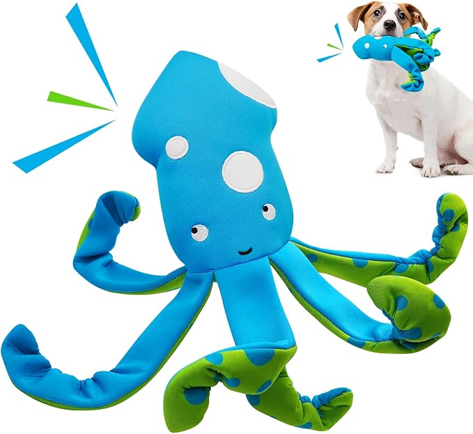 Squeaky Dog Toys, Floating Dog Toys for Indoor or Outward Play, Interactive Gifts for Small and Medium Dogs - Octopus