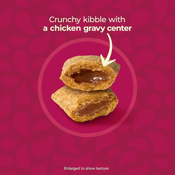 Meow Mix Gravy Bursts Dry Cat Food, 3 lb Bag | Crunchy cat kibble, gravy filled pieces, 100% complete & balanced nutrition