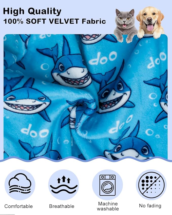 CuteBone Shark Costume Dog Pajamas, Stretchy Spandex Crystal Velvet Sleepwear Coat for Small Dogs, Soft & Warm Pet Outfit Clothes for Cold Weather, Cozy Pullover Design COSP07S