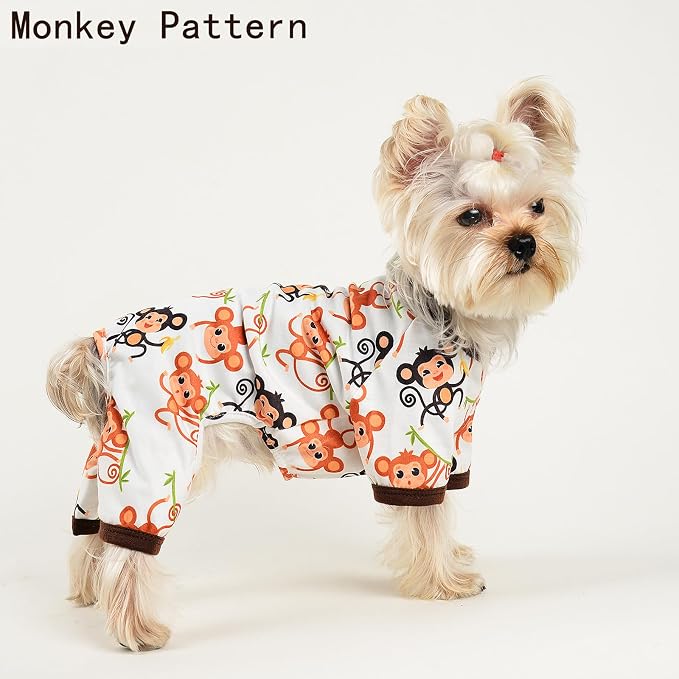Dog Pajamas for Small Dogs Boy Girl, Dog Clothes Tiny Chihuahua Yorkie Spring Summer Shirt, Cute Puppy Outfit Pjs Jumpsuit Cat Onesie Apparel Pet Clothes