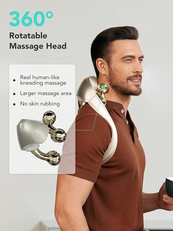 SKG Neck Massager for Pain Relief Deep Tissue Shiatsu Cordless Neck and Shoulder Massger with Heat Christmas Gifts for Men Women Dad Mon Grandpa H7 Ultra E
