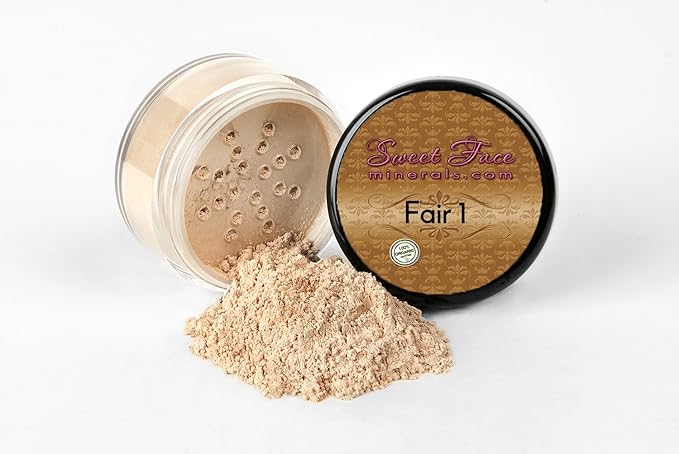 STARTER SET w/SETTING SPRAY MIST (FAIR 1) Mineral Makeup Kit Bare Face Matte Sheer Foundation Cover