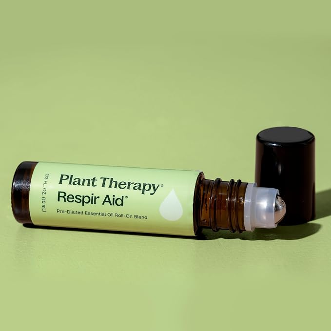 Plant Therapy Respir Aid Essential Oil Blend Pre-Diluted Roll-On 10 mL (1/3 oz) 100% Pure Essential Oils, Aromatherapy, Sinus Relief, Congestion Relief