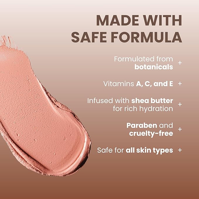 POISE Makeup HD Crème Lip and Cheek Compact | Long Lasting Cheek Blusher and Lip Stain Lipstick in One Hydrating for Skin Infused w/Shea Butter, BOCA