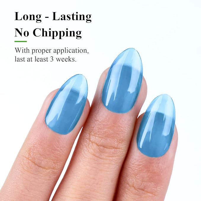 Imtiti Jelly Gel Nail Polish, 1 Pcs 0.5 Fl Oz Blue Jelly Gel Polish Soak Off LED U V Nail Gel Polish Sheer Transparent Gel Nail Polish DIY Nail Art Starter Manicure Salon Gel Nail Kit for Women Girls