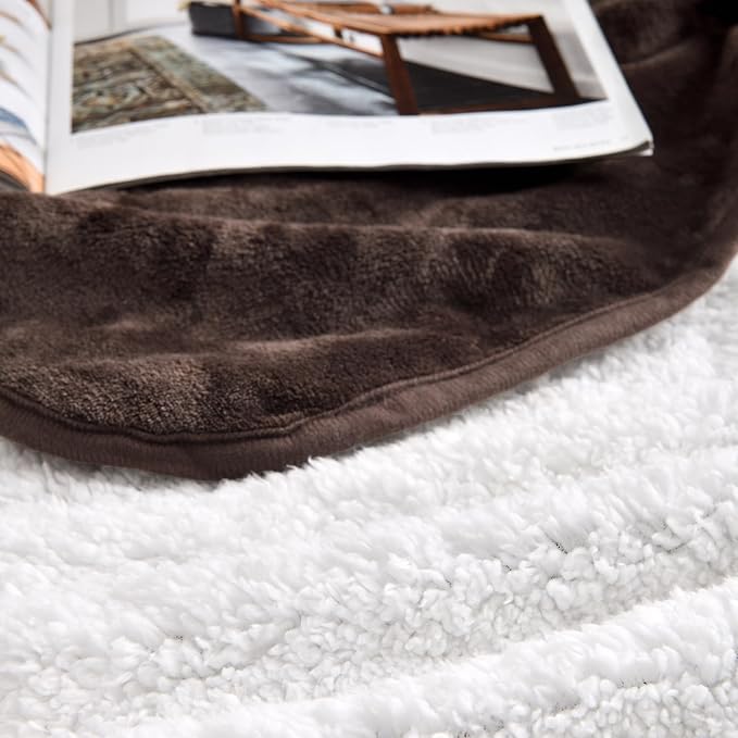 Soft Waterproof Blanket for Bed Couch Sofa, Brown, 30x40 inches | Liquid Pee Proof Pet Blanket for Dog Puppy Cat, Reversible Sherpa Fleece Blanket for Couch Cover, Furniture Protector