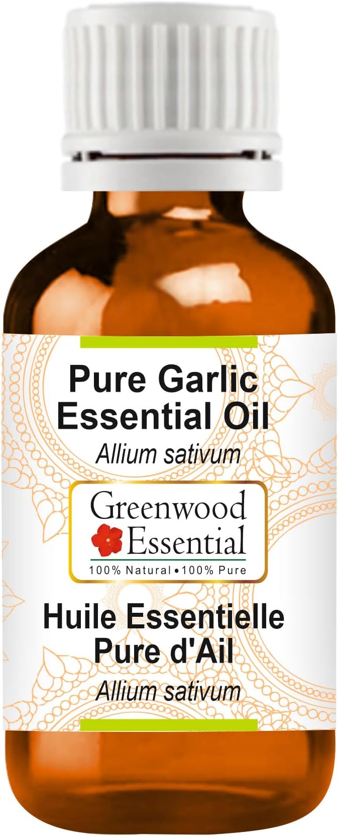 Greenwood Essential Garlic Essential Oil (Allium sativum) Pure | Non-Sticky | Non-Greasy | Lightweight | Men & Women | All Skin Types | Steam Distilled 50ml (1.69 oz)