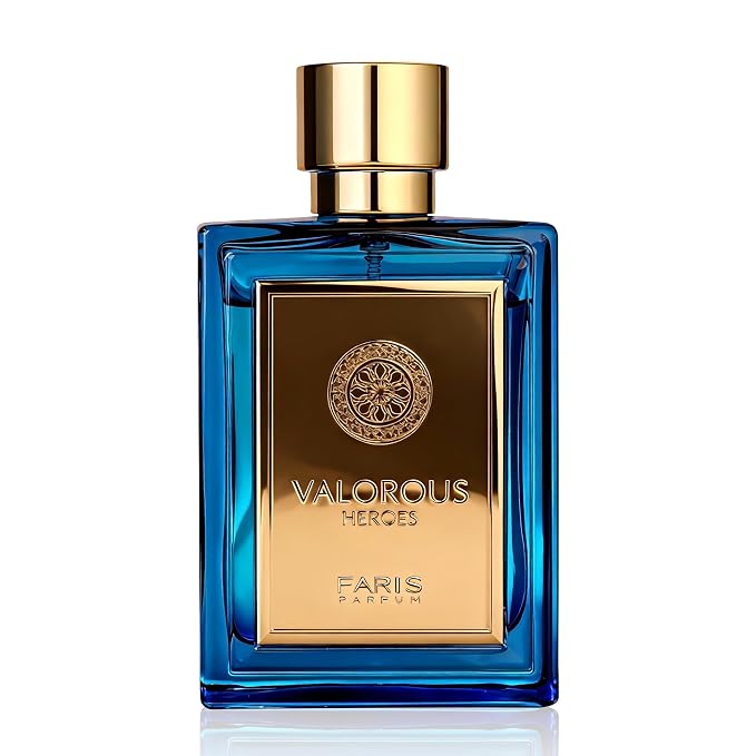 AFLUXE Valorous Heroes Eau de Parfum for Men, Oud and Vanilla Inspired Fragrance, Floral Mint Opening, Warm Spice Base, Niche Style Scent, 3.4 Fl Oz
