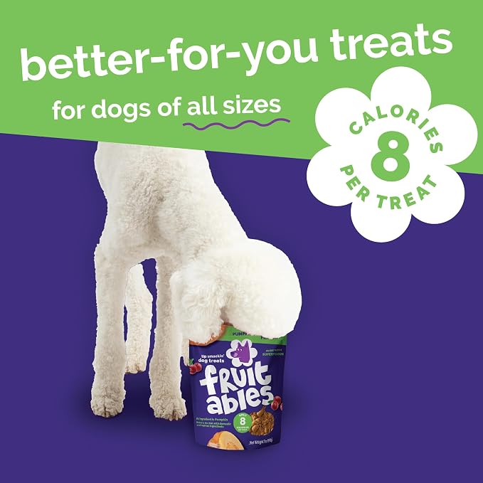 Fruitables Baked Dog Treats, Low Calorie Treats, Pumpkin & Cranberry, 7oz | Healthy Dog Treats, Training Treats, Crunchy Dog Biscuits, Limited Ingredient Recipe, Healthy Puppy Snacks, Made in USA