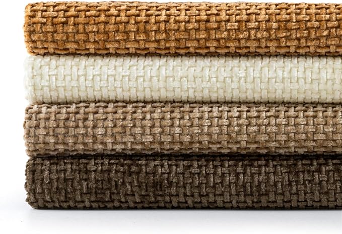 MIULEE Soft Decorative Chenille Fall Pillow Covers Brown 16x16 Pack of 4 | Rustic Home Decor, Layered Brown Collection, Couch Throw Pillows, Farmhouse Boho Cushion Covers for Sofa Bed Living Room