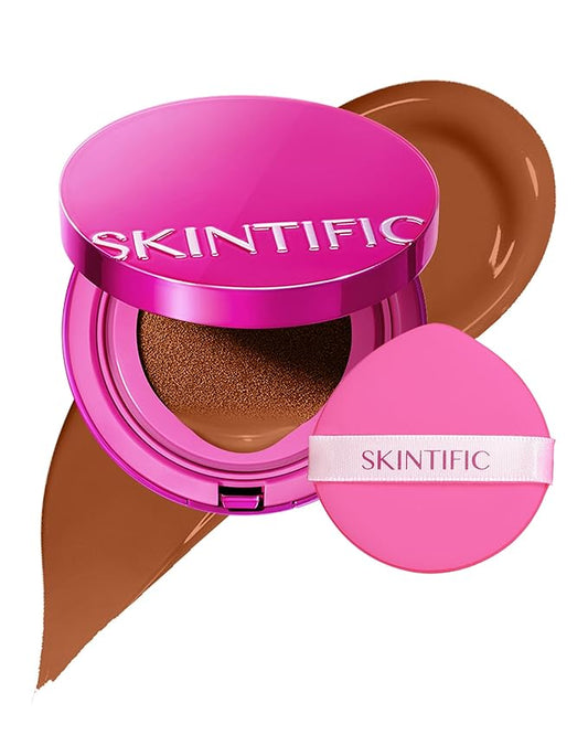 Pink Glow Cushion Foundation #08N Rich Toffee| Medium Coverage, Natural Glow Finish, Moisturizing for Dry Skin, Lightweight, Long-Lasting & Oxidation-Resistant