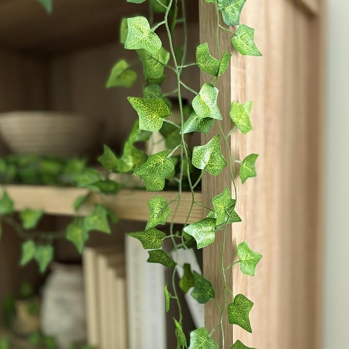 48 Pack 336Ft Artificial Ivy Fake Vines,Ivy Garland Greenery Garland Fake Hanging Plants Vines Aesthetic Green Leaves for Bedroom Wedding Party Garden Wall Room Decor