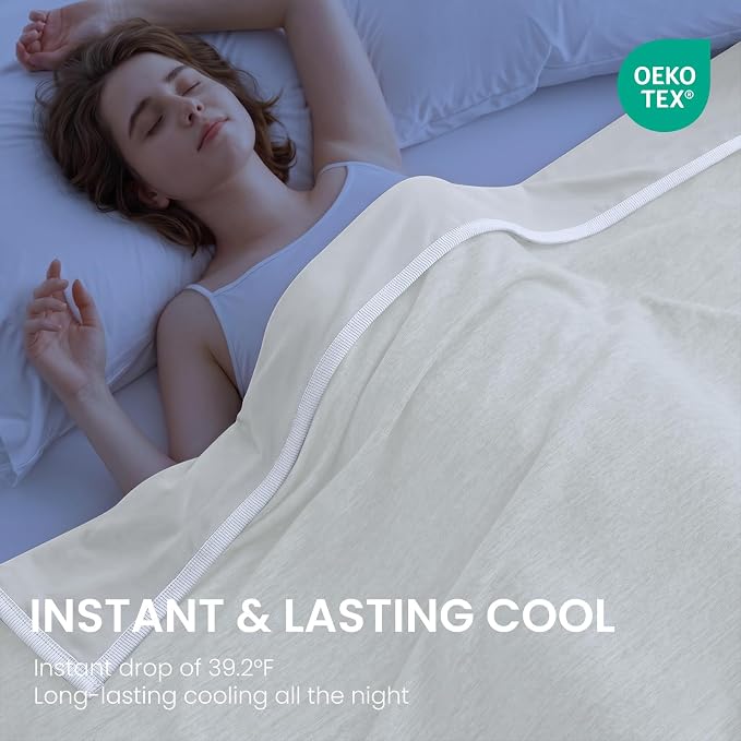 Cooling Blanket Twin 60"x90" for Hot Sleepers Summer Blanket | Absorbs Heat Cold Summer Blanket for Night Sweats & Menopause Q-Max>0.5 Lightweight Breathable Soft Double-Side Cooling