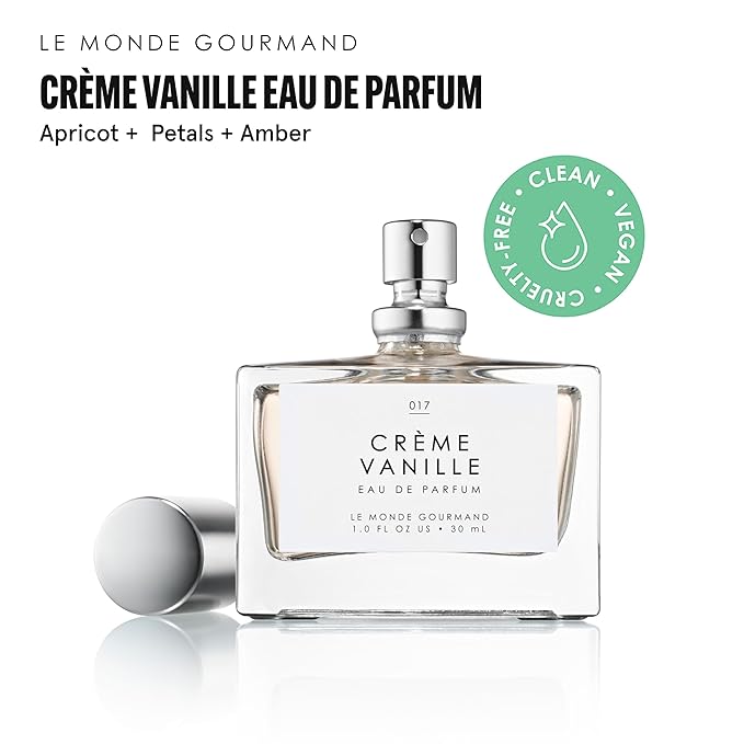 Le Monde Gourmand Crème Vanille Eau de Parfum Spray Perfume for Women, Scent Notes of Creamy Apricot, Vanilla Orchid, Brown Sugar & Amber, 1 fl oz (30 ml)